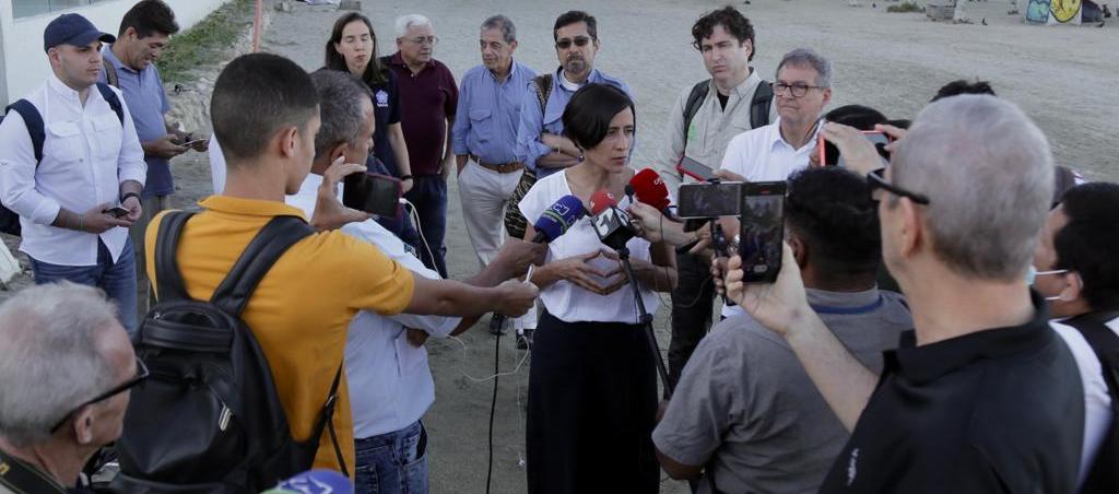 La Ministra de Medio Ambiente, Susana Muhamad, este miércoles desde Santa Marta.