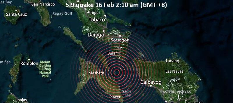 La isla de Masbate señalada en el gráfico