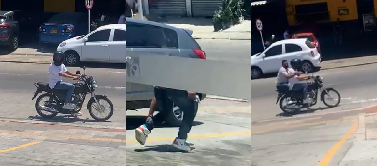 Los dos ladrones tras cometer el atraco. 