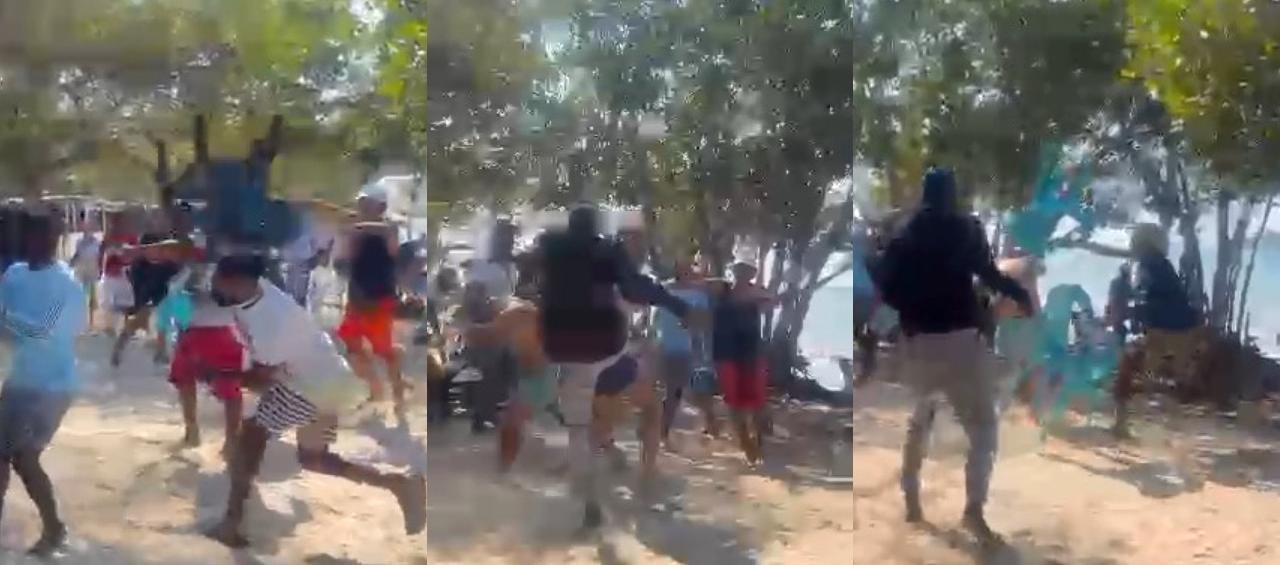 Imágenes de la gresca.