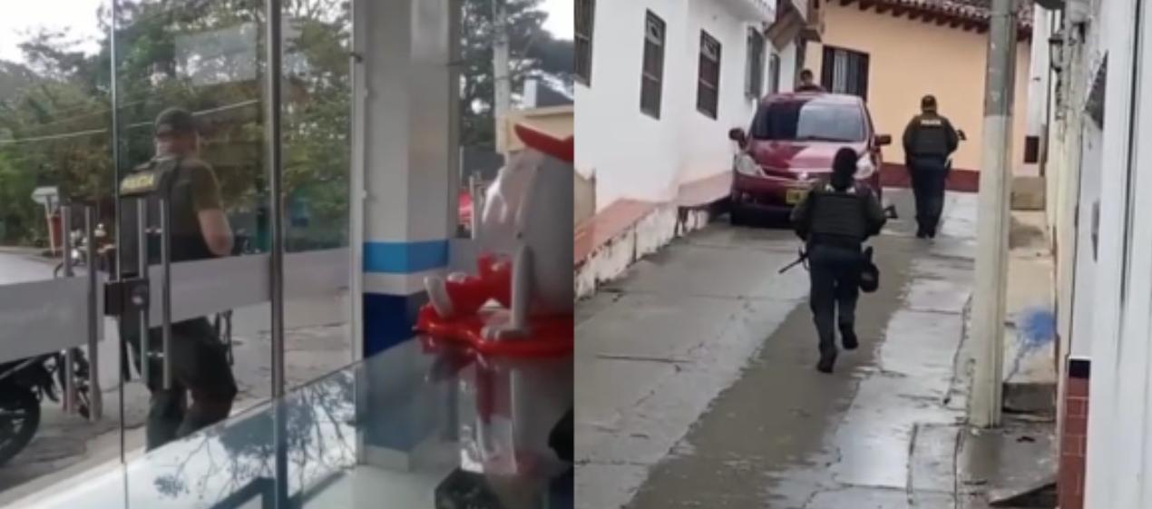 Momentos en que la Policía se enfrenta a bala con los delincuentes. 