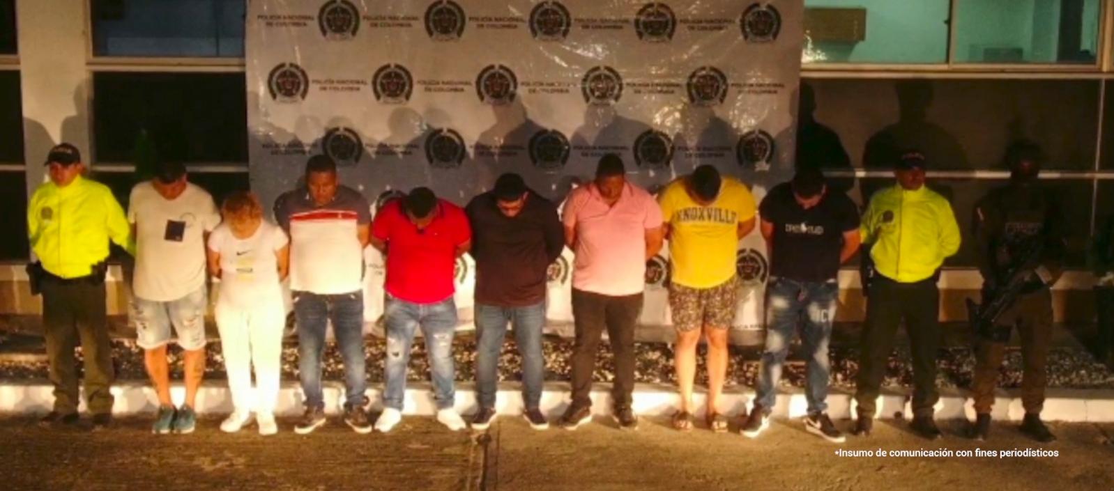 Parte de los capturados en los operativos.