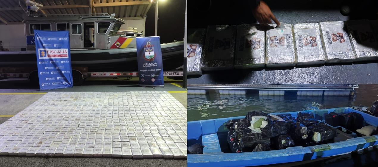 Droga incautada por la Armada Nacional. 