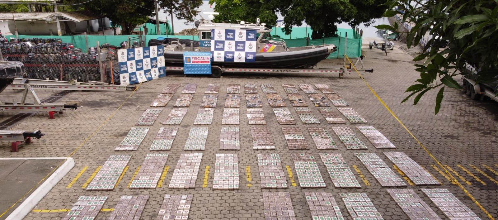 Droga incautada en el Pacífico. 