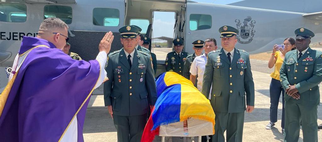 Restos mortales del sargento segundo Johan Andrés Orozco.