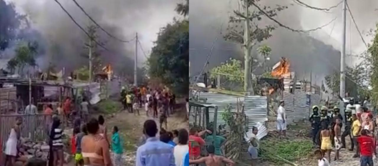 Incendio en el barrio Carrizal.