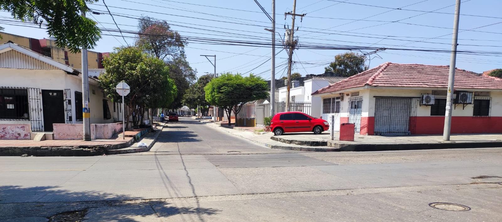 Lugar donde fue baleado el joven en el barrio El Carmen.