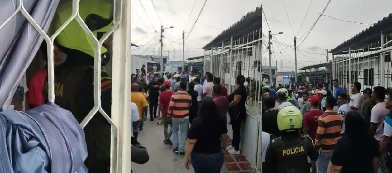 Momento en que fueron capturados los señalados de disparar contra la panadería. 