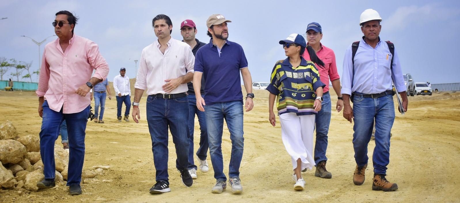 El alcalde Jaime Pumarejo inspeccionó la unidad funcional 3 del Gran Malecón