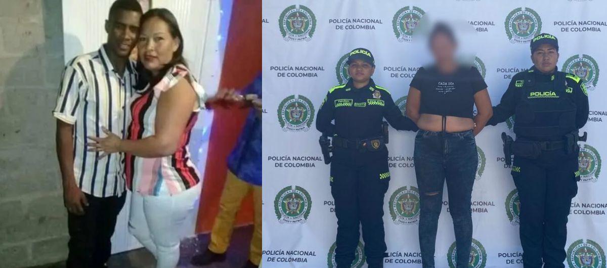 Deivis Enrique Pérez Castro y Lorena Isabel Rodríguez Velásquez. En la siguiente foto, tras ser capturada