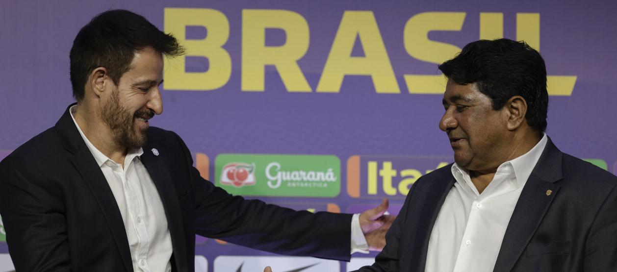 Ramón Menezes, DT interino de Brasil, y Ednaldo Rodrigues, presidente de la CBF.