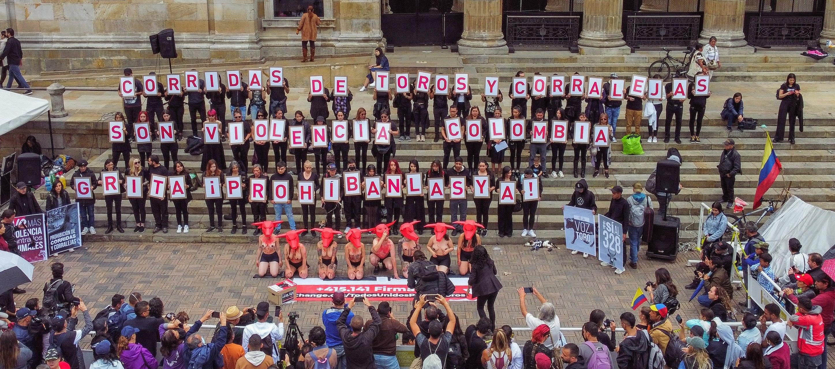 Performance en contra de las corridas de toros y corralejas