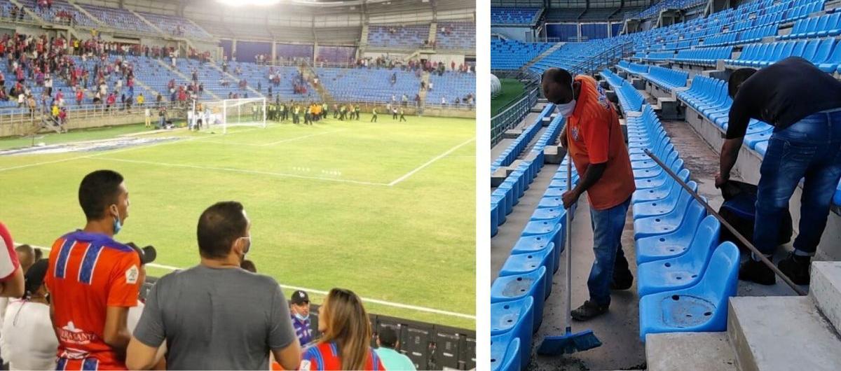 La jornada de limpieza en el estadio samario