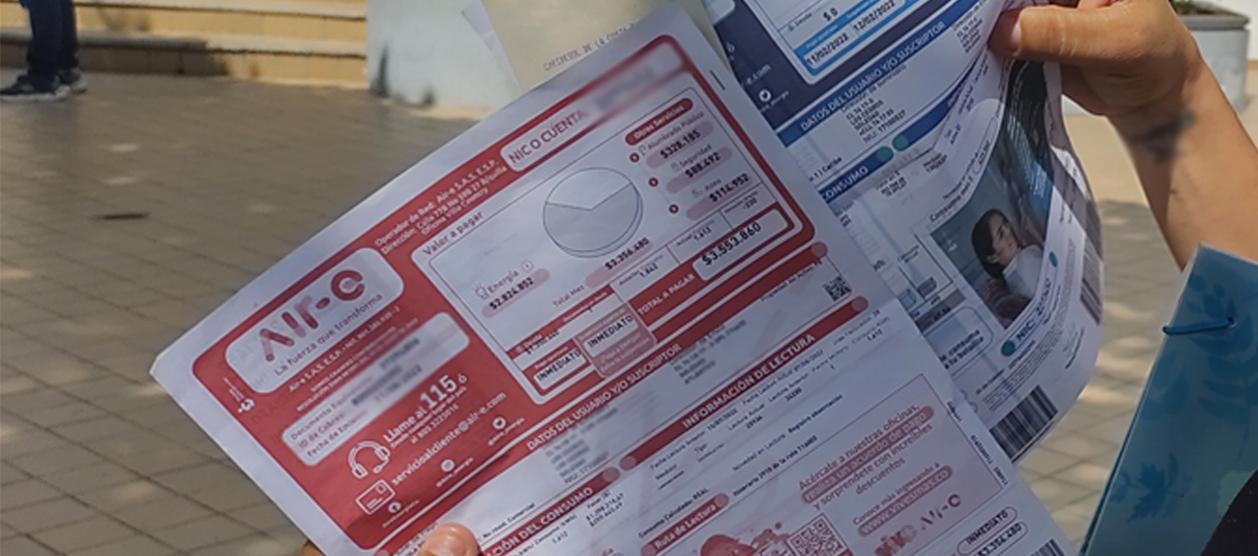 Imagen de referencia, recibo de Air-e