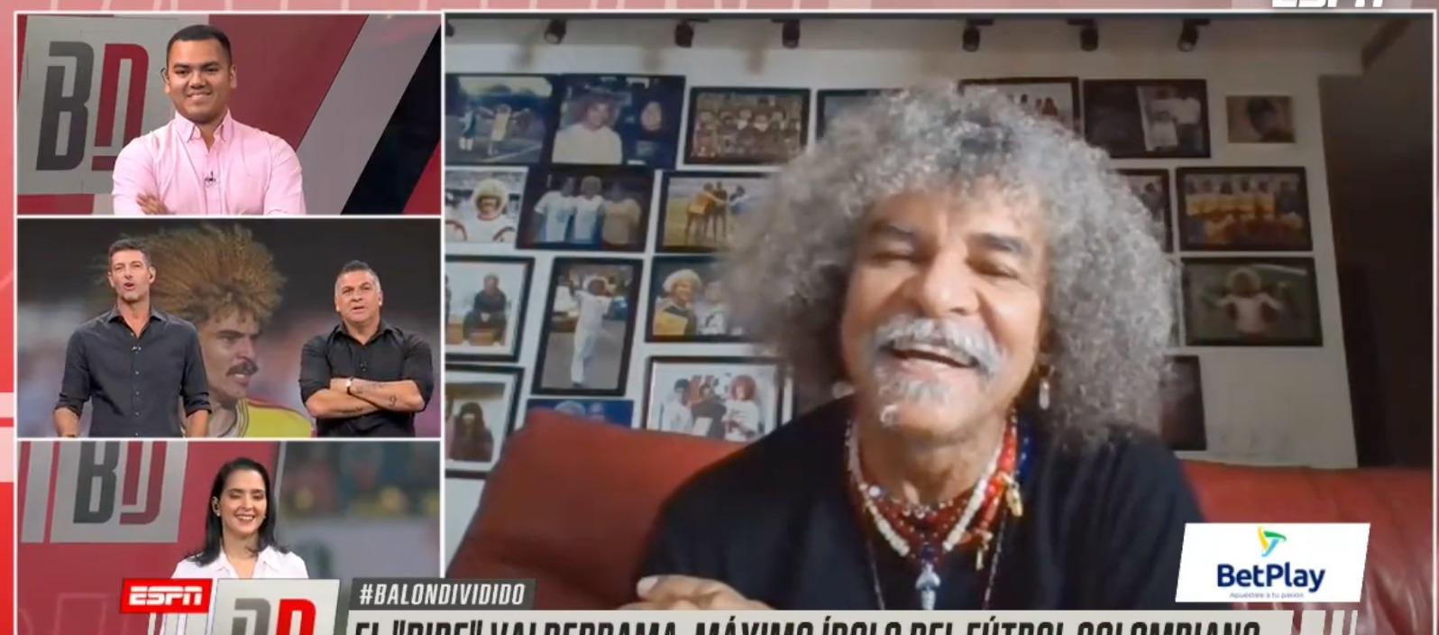 'El Pibe' Valderrama en su participación en 'Balón Dividido'.