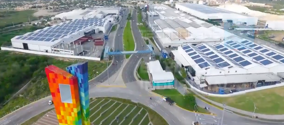 Zona industrial de la empresa barranquillera Tecnoglass