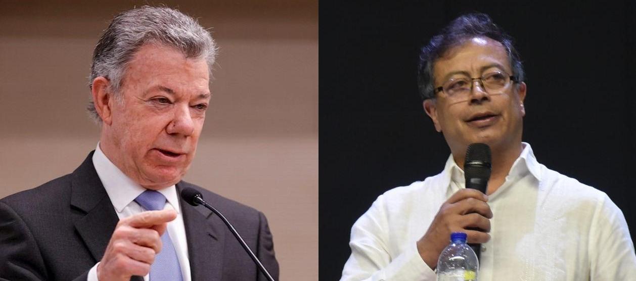Expresidente Juan Manuel Santos y presidente Gustavo Petro.