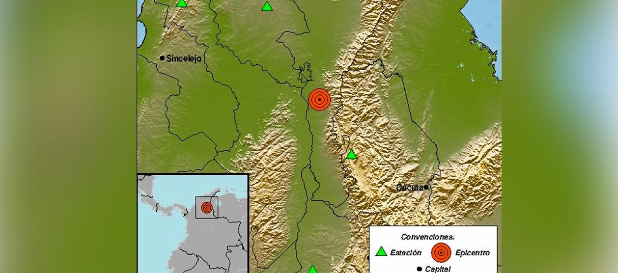 El reporte del Servicio Geológico Colombiano desde Pailitas.