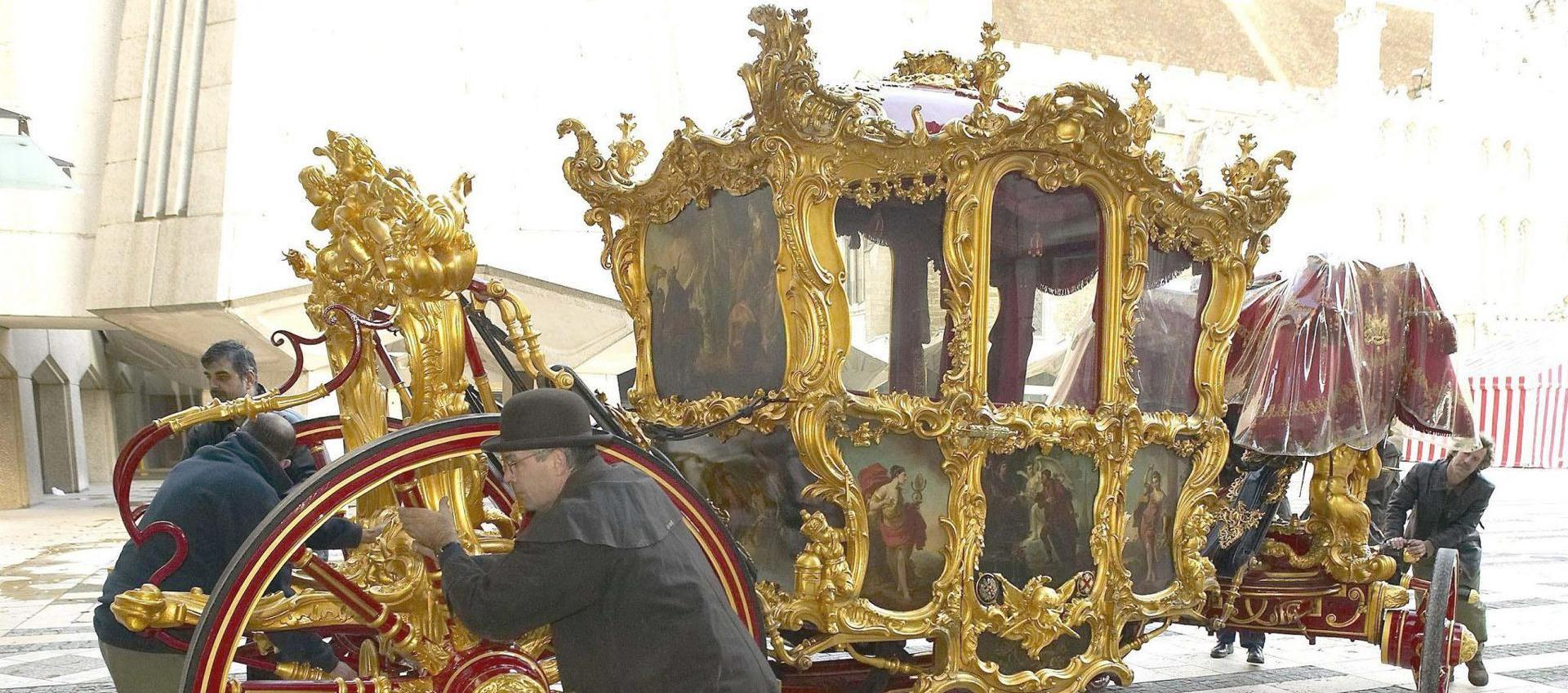 Carroza "Gold State" fabricada hace 260 años. 