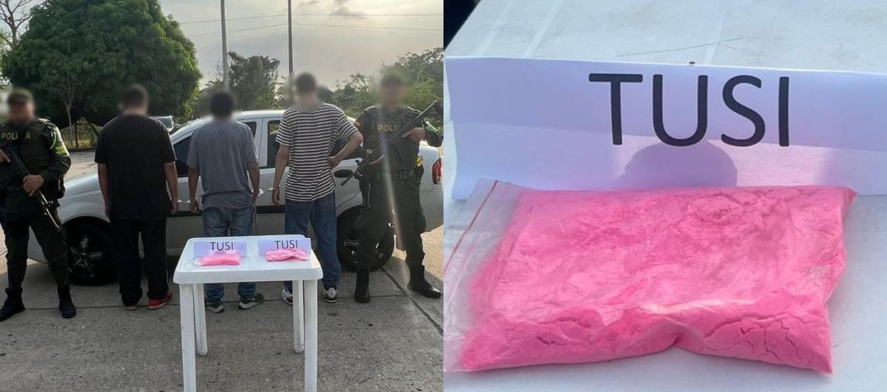 Cocaína rosada incautada. 