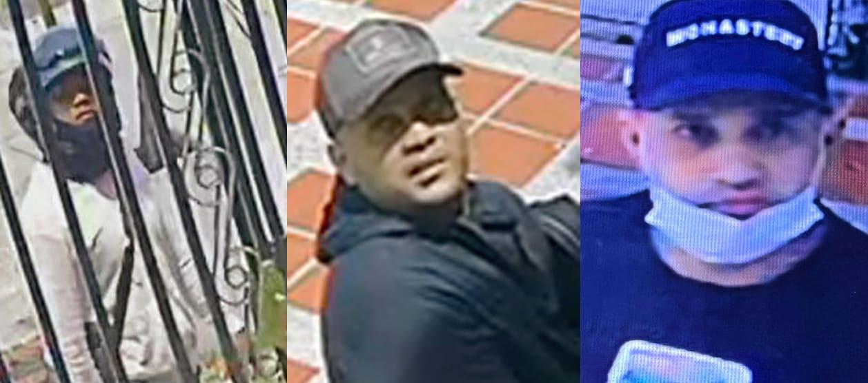 Los tres presuntos delincuentes que cometieron el robo.