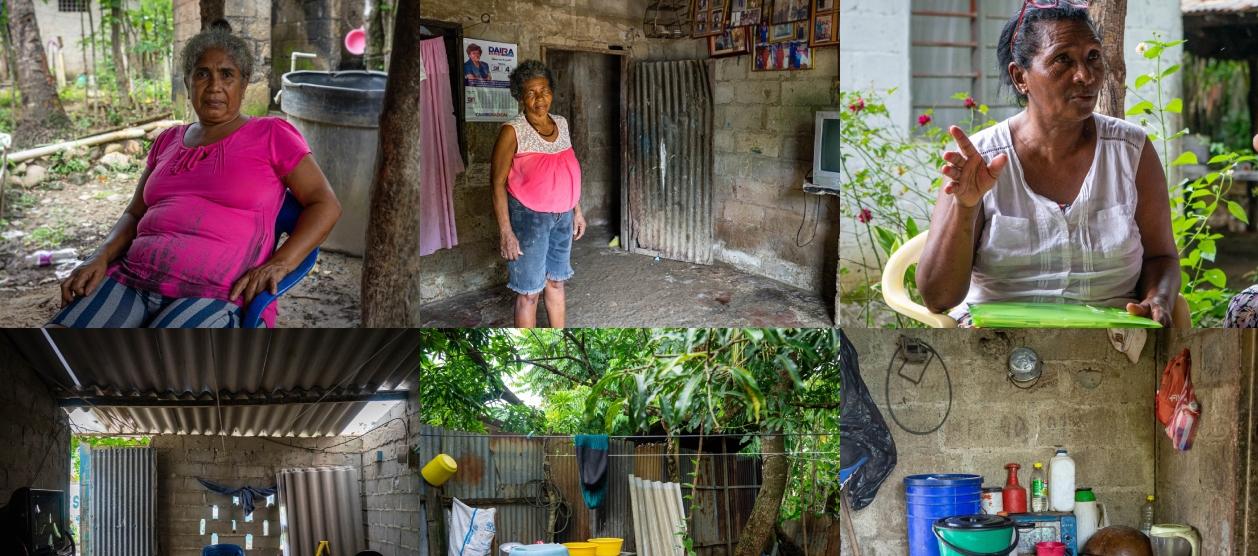 Tres del grupo de desplazadas.