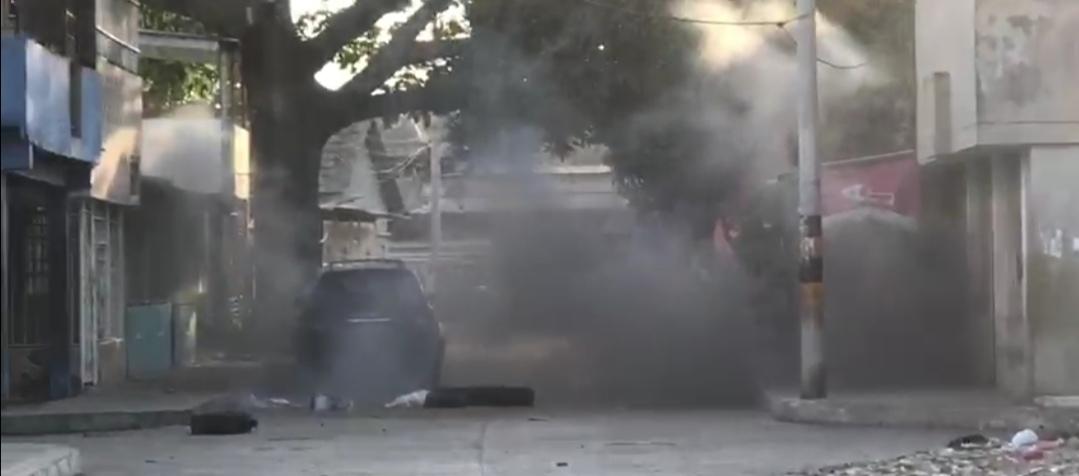 Lugar donde fue detonada la granada de manera controlada.