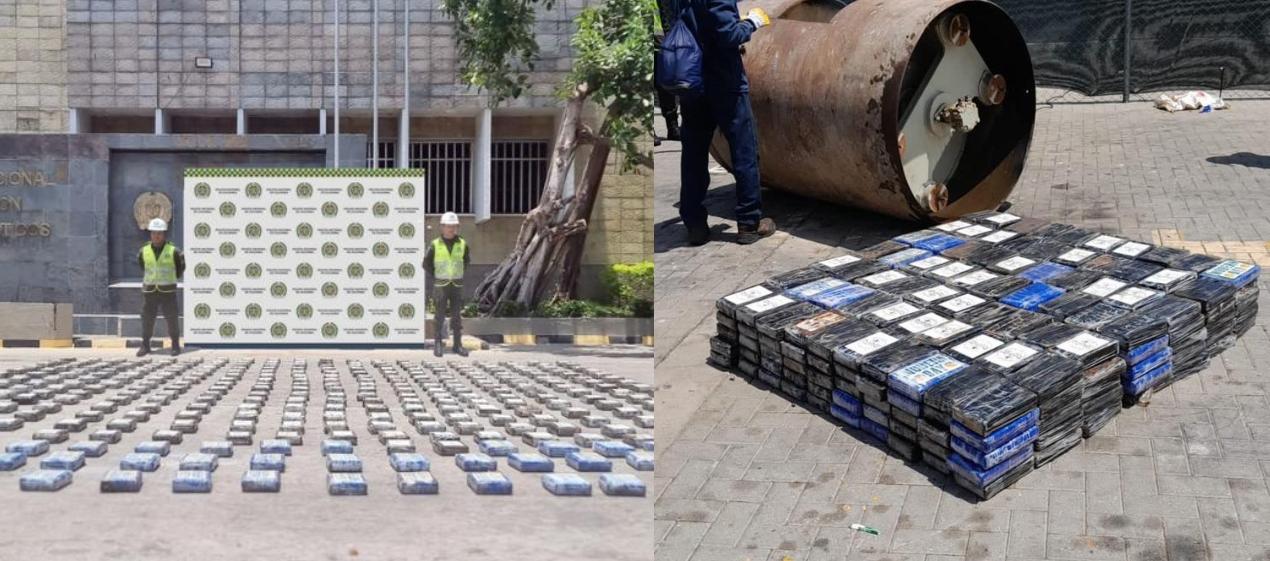 Droga incautada por la Policía en el puerto de Cartagena. 