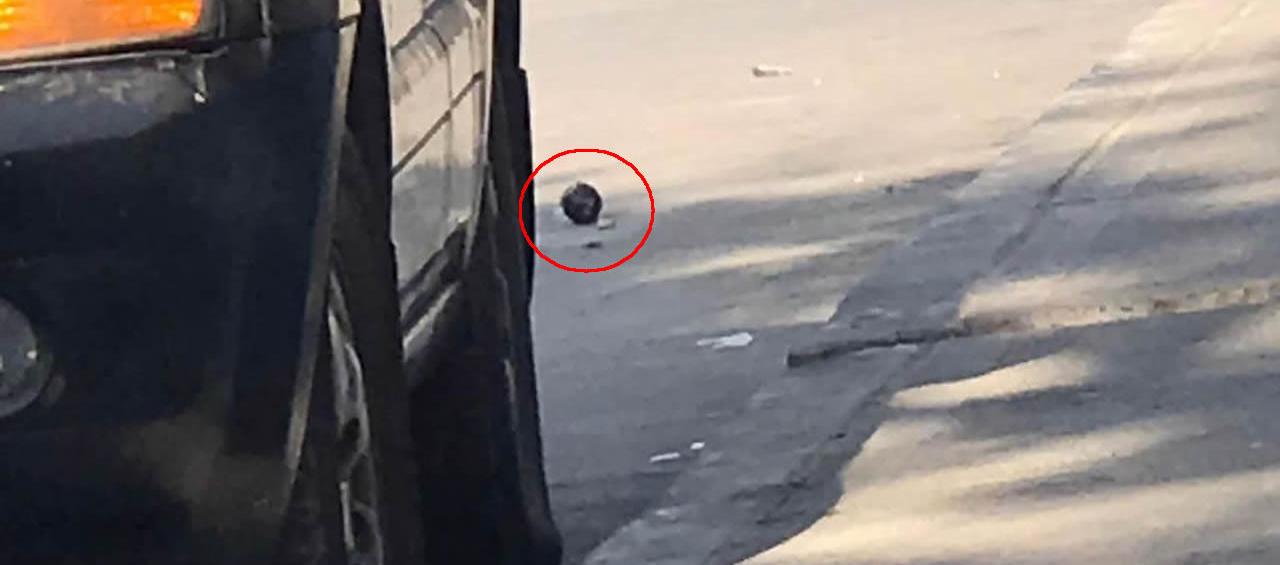 Granada que encontró la Policía