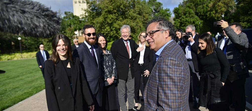Gustavo Petro en la Universidad de Stanford en San Francisco.