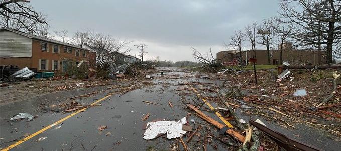 Imagen aérea del tornado.