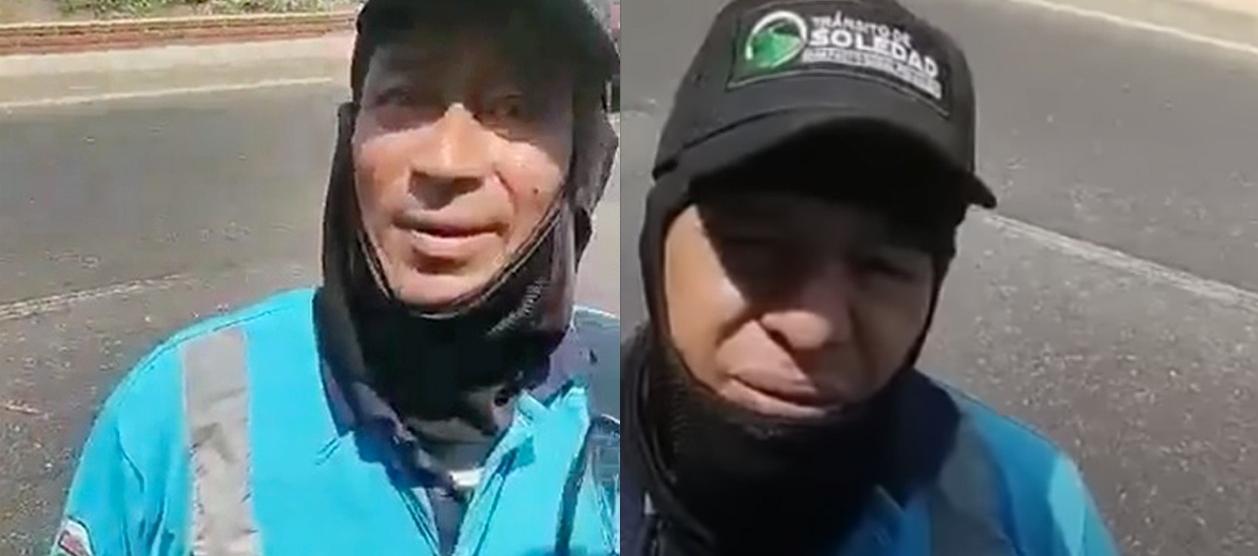 Los dos agentes de tránsito implicados en el hecho.