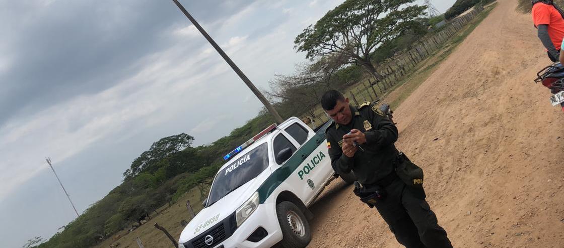 La Policía en el lugar de los hechos en La Retirada, Magdalena