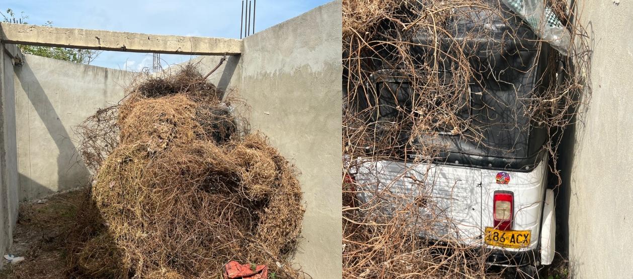 El motocarro recuperado.