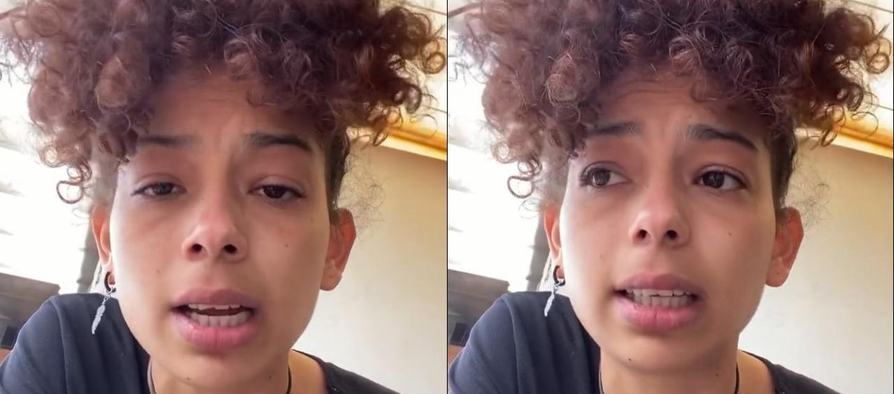 Pola Varela durante su denuncia por Twitter.