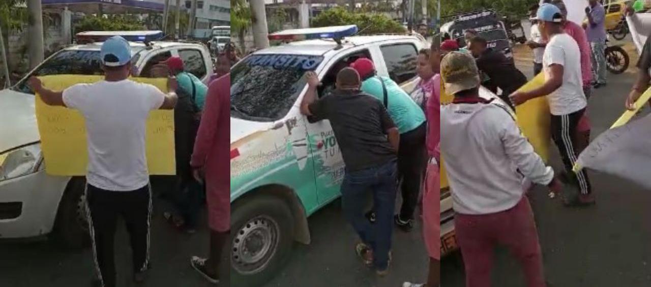 Protestas en la 51B por parte de gremio de mototaxistas.