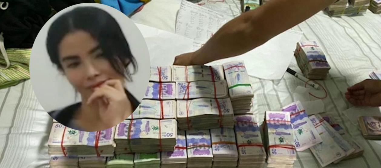 Alias 'La flaca' en audiencia y el dinero incautado