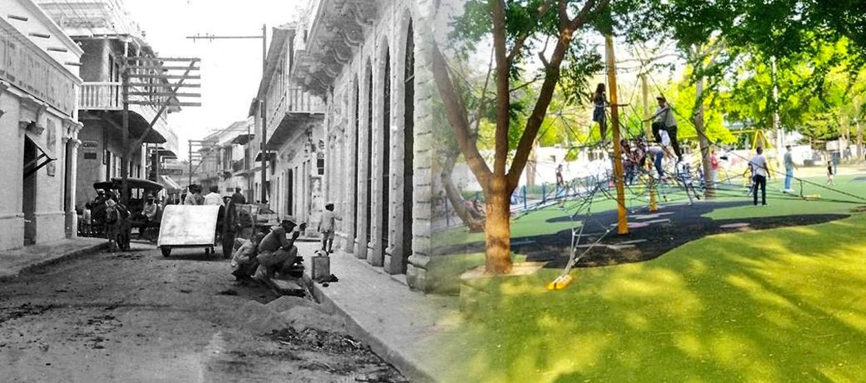 Calle del Comercio en 1928, en la siguiente, la Barranquilla de los parques.