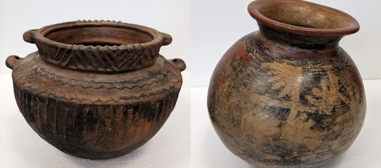 Dos de las seis piezas precolombinas retornadas al país