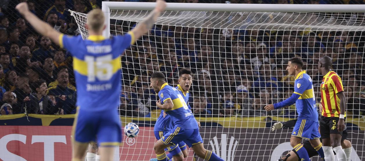 El gol de la victoria de Boca Juniors, marcado por Alan Varela. 