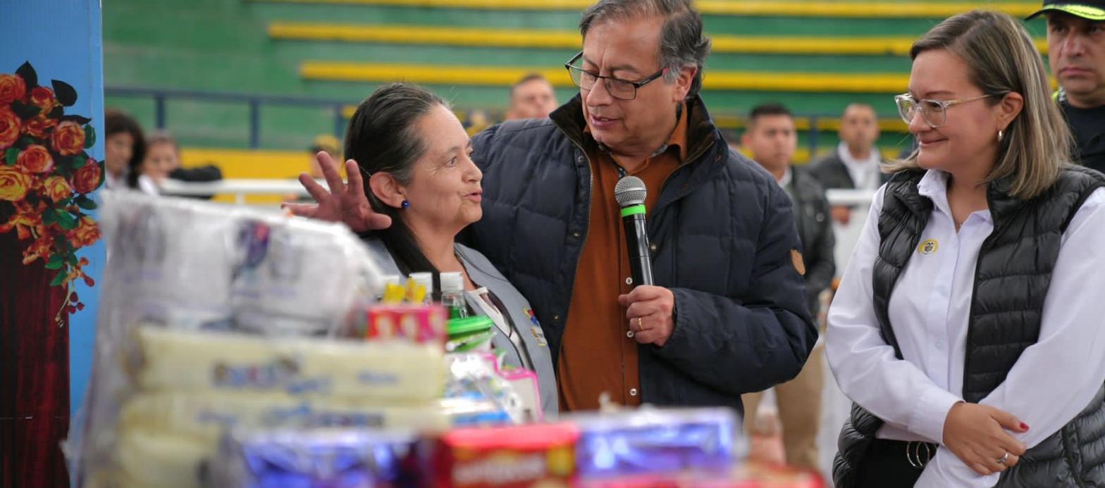 El Presidente Petro en la visita que hizo este viernes a Sandoná, Nariño