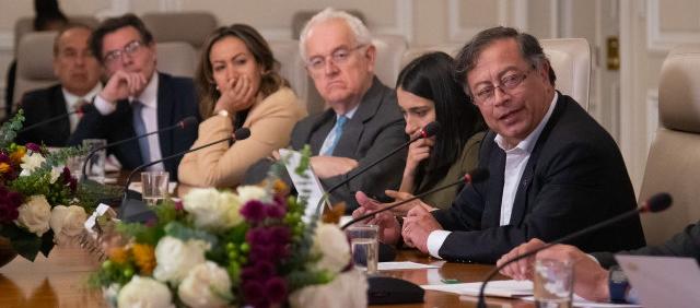 El Presidente Petro en una imagen de archivo en un consejo de ministros.