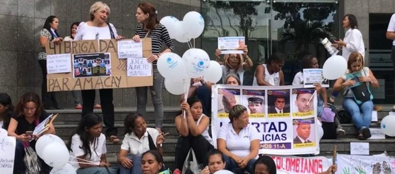  Foto de archivo de manifestación para pedir la liberación de los presos políticos en Venezuela. 