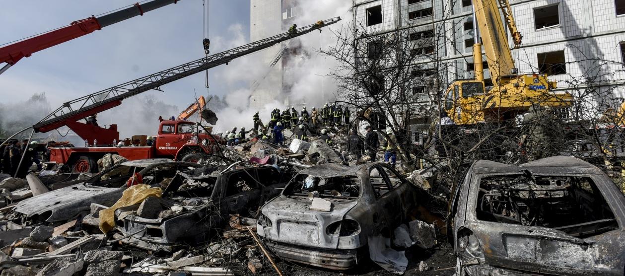 Imagen del impacto del ataque con misiles.