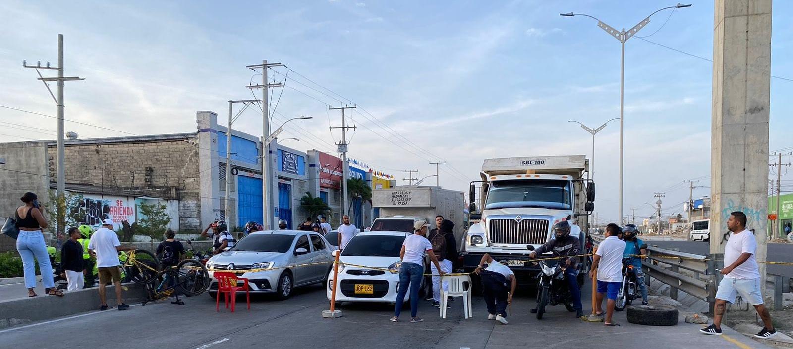 Imagen del bloqueo en la Circunvalar.