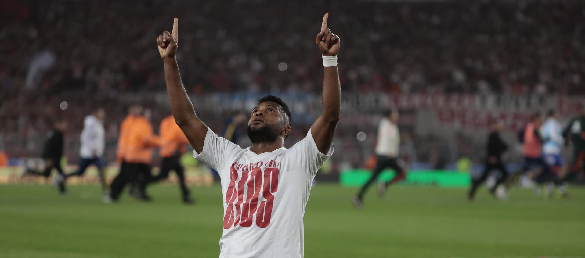 Borja celebra el gol ante Boca.