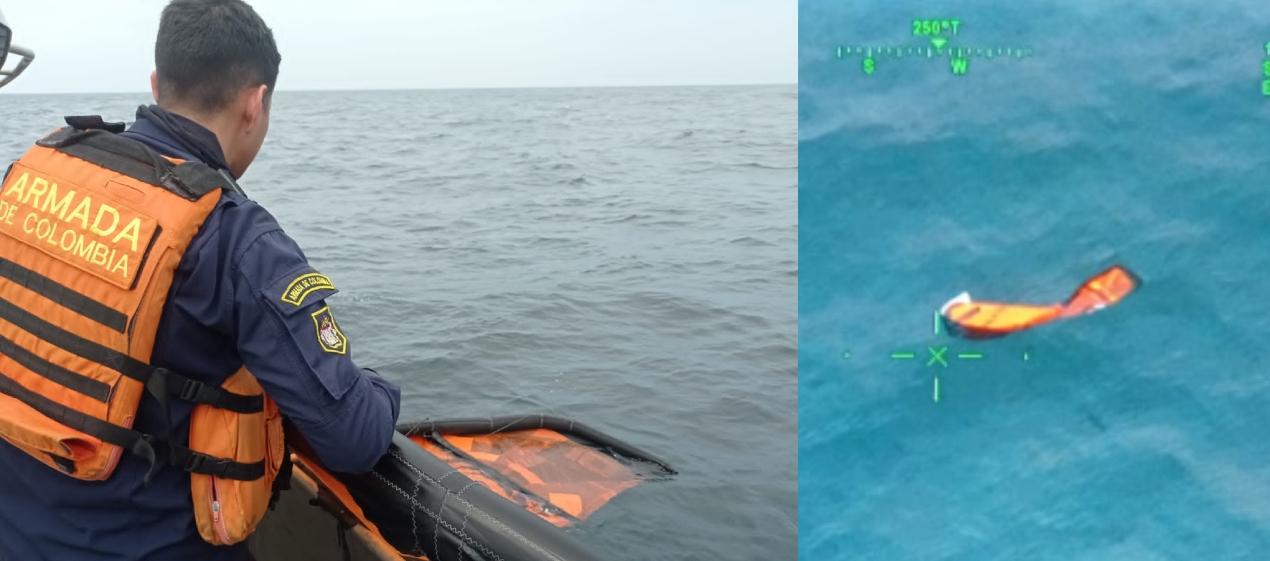 La Armada Nacional halló la cometa de kitesurf flotando sin el deportista. 