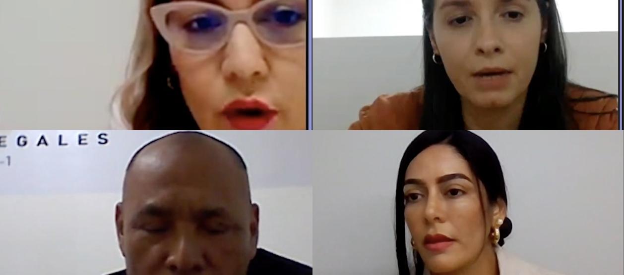 La procuradora delegada Faicy León Mass; la exasesora del Tribunal Administrativo del Atlántico, María Milagros Navarro Lobo; y los abogados Victoriano Apolinar Sierra Nerio y Yenny Bustamante Toscano.