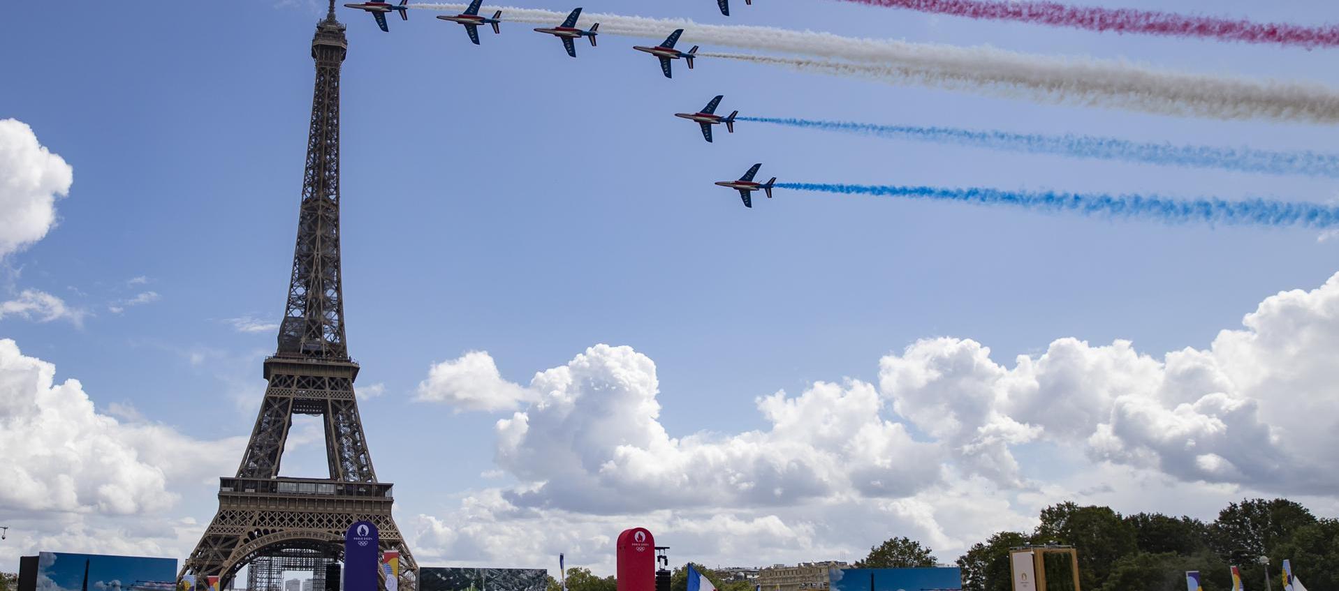 Ceremonia de traspaso olímpico de Tokio a París el 8 de agosto 2021.