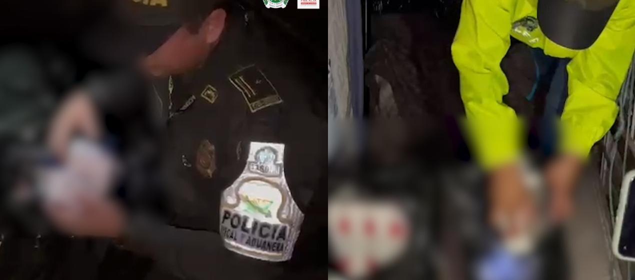 La Policía Fiscal y Aduanera durante los operativos. 